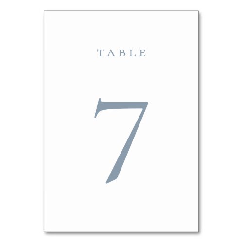 Dusty Blue Table Number Card