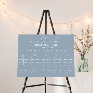 Dusty Blue Table Plan Wedding Seating Chart Foam Board