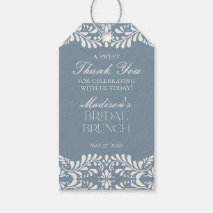 Dusty Blue Talavera Fiesta Bridal Brunch Favor Gift Tags