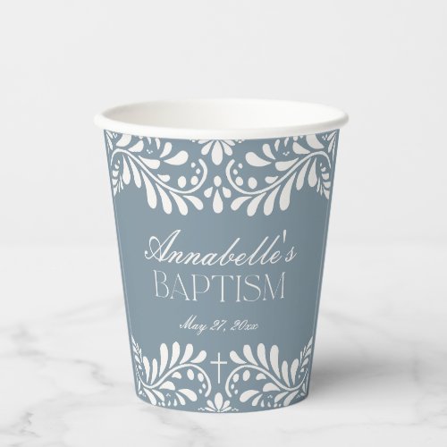 Dusty Blue Talavera Spanish Fiesta Boy Baptism