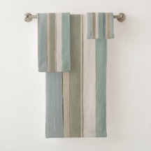 Dusty Blue Teal Sage Beige Stripe