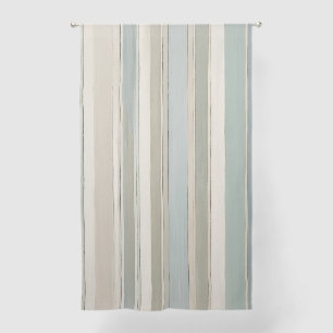 Dusty Blue Teal Sage Beige Stripe Sheer Curtains