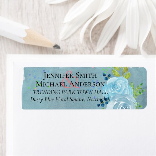 Dusty Blue Teal Wedding Trending Budget Label