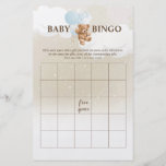 Dusty Blue Teddy Bear BINGO Baby Shower Games Flyer<br><div class="desc">Baby Bingo is a fun and interactive game perfect for any teddy bear themed baby shower. Each guest is given a bingo card to fill in with gifts you think will be opened. As the mom-to-be opens her gifts, guests mark off the corresponding items on their bingo card. The first...</div>
