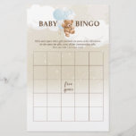 Dusty Blue Teddy Bear BINGO Baby Shower Games Flyer<br><div class="desc">Baby Bingo is a fun and interactive game perfect for any teddy bear themed baby shower. Each guest is given a bingo card to fill in with gifts you think will be opened. As the mom-to-be opens her gifts, guests mark off the corresponding items on their bingo card. The first...</div>