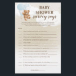 Dusty Blue Teddy Bear Survey Says Baby Shower Game Flyer<br><div class="desc">Survey Says is a fun and interactive game perfect for any teddy bear themed baby shower. This game is sure to get your guests talking,  laughing and playing along.</div>