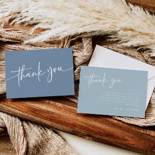 Dusty Blue Thank You Card Modern Minimalist Boy
