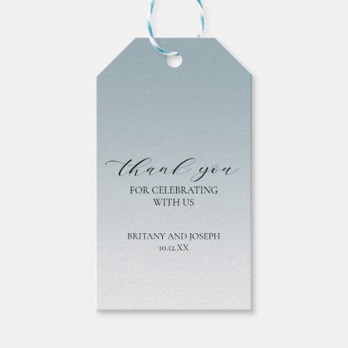 Dusty Blue Thank You Photo Wedding Favor Gift Tags