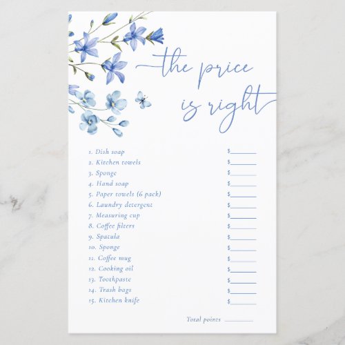 Dusty Blue The Price Is Right Game Card
