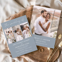 Dusty Blue The Wedding of Minimalist Photo Collage