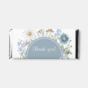 Dusty Blue Time For Tea Boho Garden Baby Shower  Hershey Bar Favors