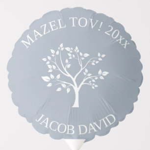 Dusty Blue Tree of Life Mazel Tov Balloon