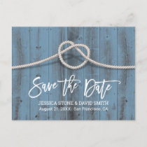 Dusty Blue Tying the Knot Wedding Save the Date Announcement Postcard