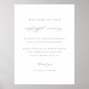 Dusty Blue Unplugged Ceremony Wedding Sign
