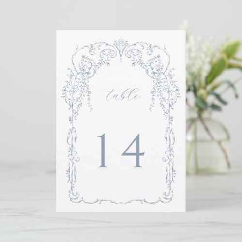 Dusty Blue Victorian Frame Table Number