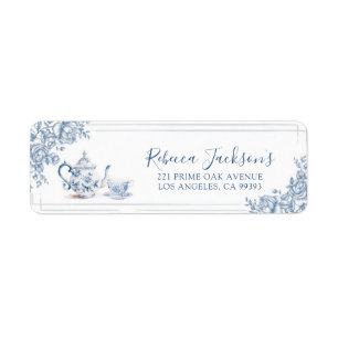 Dusty Blue Victorian Garden Afternoon Tea Label