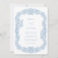 Dusty Blue Vintage Baroque Floral Wedding