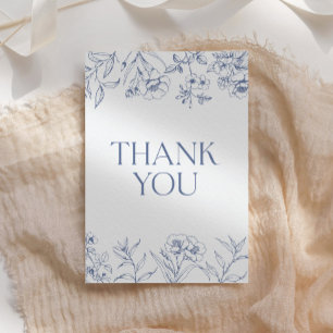 Dusty Blue Vintage Chinoiserie Baby Shower Thank You Card