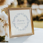 Dusty Blue Vintage Chinoiserie Favors Poster<br><div class="desc">Dusty blue rustic floral vintage chinoiserie wedding 'Favors' poster.</div>