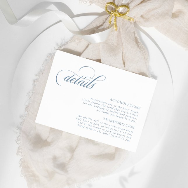 Dusty Blue Vintage Crest Details Enclosure Card (Creator Uploaded)