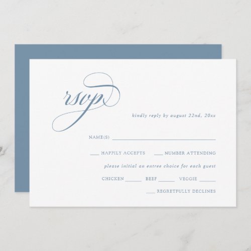 Dusty Blue Vintage Crest Save the Date Invitation