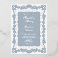 Dusty Blue Vintage Elegant Victorian Lace Wedding