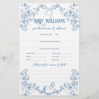 Dusty Blue Vintage Floral Baby Prediction Game
