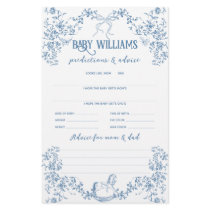 Dusty Blue Vintage Floral Baby Prediction Game
