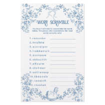 Dusty Blue Vintage Floral Baby Scramble Game