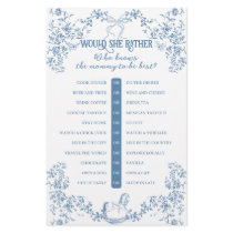 Dusty Blue Vintage Floral Baby Shower Game