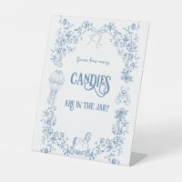 Dusty Blue Vintage Floral Baby Shower Guess Game