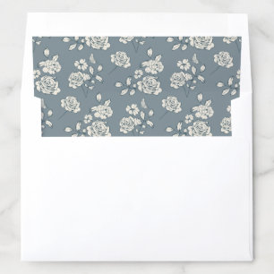 Dusty Blue Vintage Floral Envelope Liner