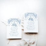 Dusty Blue Vintage Floral Nurse Baby Shower books Enclosure Card<br><div class="desc">Dusty Blue Whimsical Floral Baby Shower</div>