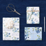 Dusty Blue Vintage Floral Wedding Wrapping Paper Sheets<br><div class="desc">These elegant wrapping paper sheets feature beautiful watercolor flowers in dusty blue and navy and have a chic, vintage look. Customize them with your own text and the names and monograms of the bride and groom. Created as part of my stylish Juliette collection. Be sure to browse the other items...</div>