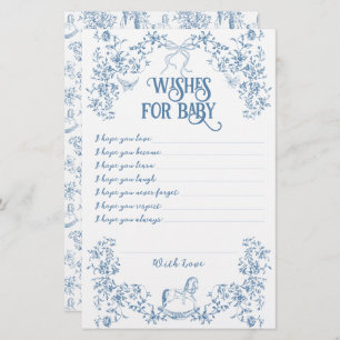 Dusty Blue Vintage Floral Wishes for Baby Game