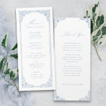 Dusty Blue Vintage Frame Elegant Script Wedding Menu<br><div class="desc">Elegant vintage ornamental frame border design with stylish script in dusty blue color,  simple and classic,  great wedding menus for modern classic wedding,  romantic vintage wedding,  and formal traditional wedding. 
See all the matching pieces in collection.</div>