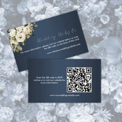 Dusty Blue Vintage Roses Wedding Website