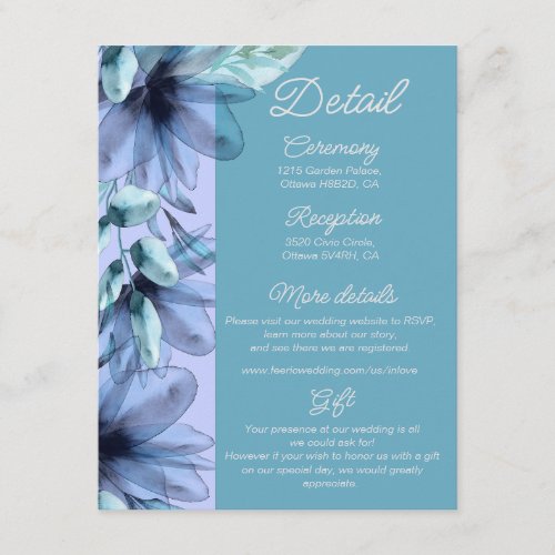 Dusty_blue violet floral wedding details  enclosure card