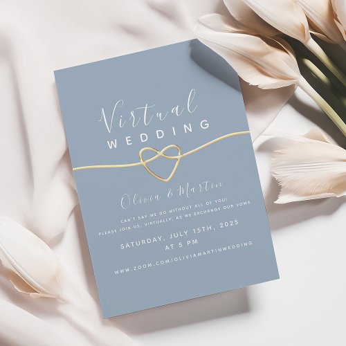 Dusty Blue Virtual Wedding Invitation