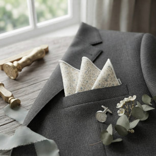 Dusty Blue & Warm Sand Botanical Wedding Bandana