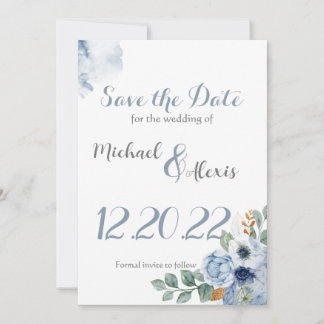 Dusty Blue Water-Color Invitation