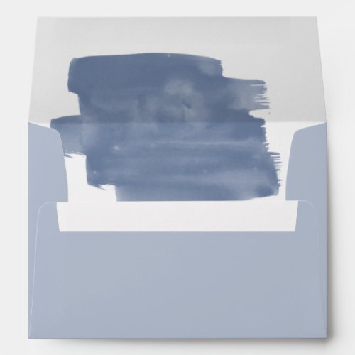 Dusty Blue Watercolor 5x7 Wedding Invitation Envelope
