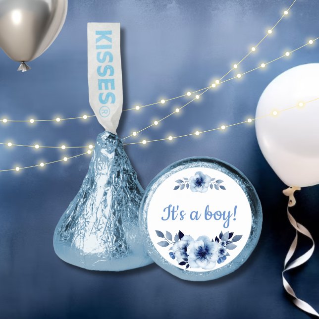 Dusty Blue Watercolor Baby Shower Hershey®'s Kisses® (Creator Uploaded)