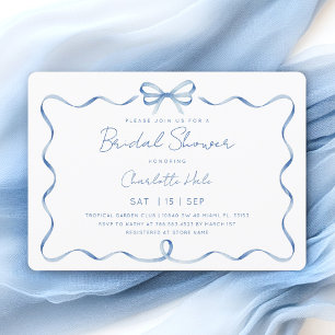 Dusty Blue Watercolor Bridal Shower Invitation