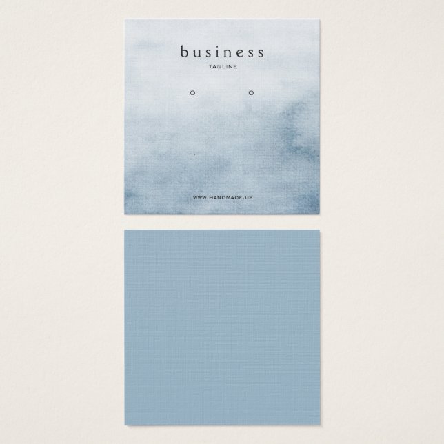 Dusty Blue Watercolor Earring Display (Front & Back)