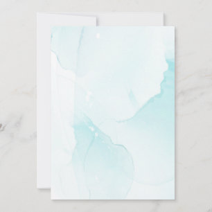 Dusty Blue Watercolor Floral Boho  Invitation