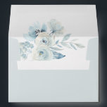 dusty blue watercolor floral envelope<br><div class="desc">An elegant watercolor boho floral design for your invitation envelopes. The dusty blue color on this envelope can be personalized.</div>