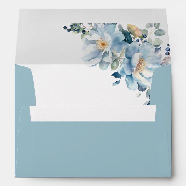 dusty blue watercolor floral envelope (Back (Bottom))