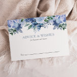 Dusty Blue Watercolor Floral Wedding Advice Card<br><div class="desc">Encourage wedding guests to leave words of wisdom and best wishes for the bride and groom with these floral advice cards. They feature a lush top border of blue watercolor flowers. The text can be customized with your preferred heading and the names of the bride and groom. The reverse side...</div>