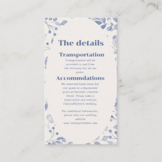 Dusty Blue Watercolor Floral Wedding Invitation